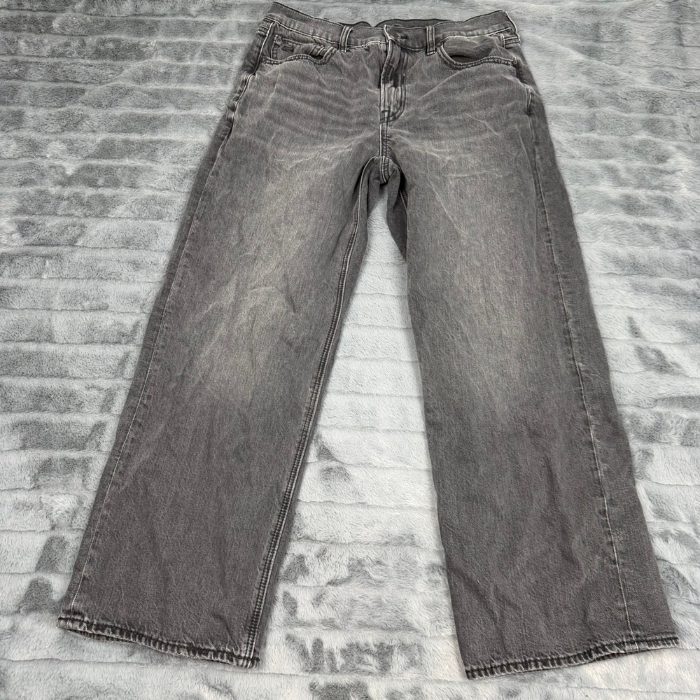 American Eagle Strigid Stovepipe Jeans Womens 6 Short Washed Black Straight Leg